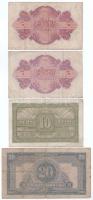 Ausztria / Szövetséges megszállás 1944. 5Sch (2x) + 10Sch + 20Sch T:F-VG, egyiken pici lyuk a középs...