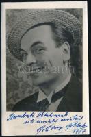 Rátonyi Róbert (1923-1992) autográf dedikációja az őt ábrázoló fotón 6,5x10 cm