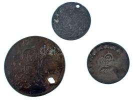 3db-os vegyes oszmán / egyiptomi érme tétel, közte Egyiptom 1863(1277) 4p bronz "Abdul-Aziz" T:F, 2db lyukasztott 3pcs mixed Ottoman Empire / Egyptian coins lot, including Egypt 1863(1277) 4 Para bronze "Abdülaziz" C:F, 2pcs holed
