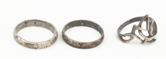 3 db ezüst (Ag) gyűrű 9,23 g