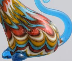 Murano macska figura, jelzés nélkül, m: 8 cm