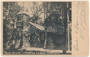 1917 Félixfürdő, Baile Felix; tábori kápolna az erdőben / WWI K.u.k. military field chapel in the forest + "Féliksz-fürdői kápolna-ünnepély. 1917. augusztus 17." (vágott / cut)