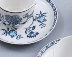 Hollóházi ritka hagymamintás 4 darab csésze alátéttel