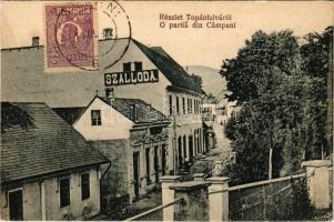 1922 Topánfalva, Topersdorf, Campeni; O partia din Campeni / utcarészlet, szálloda. Csiky Testvérek kiadása / street, hotel (fl)