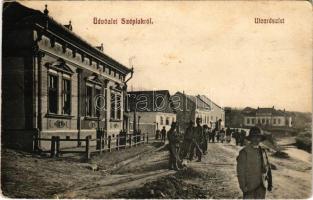 1913 Berettyószéplak, Bihar-Széplak, Széplak, Suplacu de Barcau; utcarészlet / street (kis szakadás / small tear)
