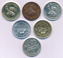 6db-os vegyes lottó tematikájú zseton tétel (mind különböző!) T:vegyes