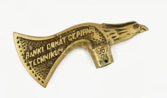 Réz fokos turul fejjel, nyél nélkül, "Bánki Donát Gépipari Technikum 1967-1971" felirattal, h:15 cm