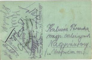 Révfülöp, Ivánics pensio terasszal, étterem pincérrel, hátoldalán aláírásokkal. Kálmán fényképész (S...