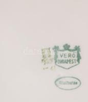 Zsolnay tál, Verő Budapest kézifestés megjelöléssel, d: 18 cm