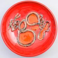 Fórizsné Sárai Erzsébet: Kakasos dísztál. Jelzett, d: 22 cm