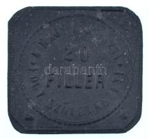 ~1920. 20f "A Magy. Köztiszti Fogy. Szövetkezete" Zn lemez szükségpénz / bárca T:VF, patina