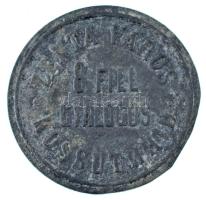 DN 8f "Zenta Város Kossuth híd - Gyalogos" Zn lemez bárca (32mm) T:VF, patina