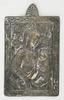 Mária a kis Jézussal ólom faliplasztika, 18x10,5 cm