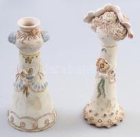 Győrbíró Enikő (1932-1999): 2 darab figura. Jelzett, lepattanással, m: 18-21 cm