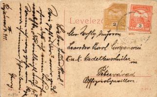 1911 Perjámos, Periam; római katolikus templom az elemi iskolával. W.L. 1330. / church, school + &qu...