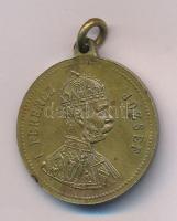 1896. "Milleniumi emlék / I. Ferencz József" kétoldalas bronz emlékérem füllel (30mm) T:AU