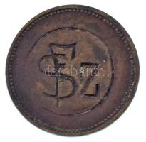 DN "Diósgyőri Fogyasztási Szövetkezet - Tej" bronz tejbárca, hátoldalon "FSZ" beütéssel T:F, a TEJ felirat lekopott/lekarcolt, patina