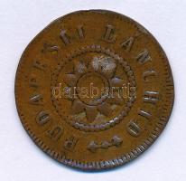 ~1900. "Budapesti Lánchíd" bronz bárca (27mm) T:XF lakkozva