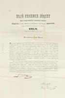 1861. Az országgűlés összehívásáról rendelkező császári levél Nagykároly városának címezve. Ferenc József császár autográf aláírásával, ezen kívül báró Vay Miklós (1802-1894) kancellár, főispán, később főrendiházi elnök, koronaőr, és Zsedényi Eduárd (1804-1879) politikus, országgyűlési követ aláírásaival; uralkodói szárazpecséttel  Az 1861-es magyarországi országgyűlést (1848-49 után a második) Ferenc József azért hívta össze, hogy az általa kiadott októberi diplomát illetve a februári pátenst a birodalma egészén, így Magyarországon is keresztülvigye. Ennek kapcsán rendezték meg az 1861-es országgyűlési választásokat; az ezen mandátumot szerzők (alább) aztán a képviselőházban foglaltak helyet. Rajtuk kívül működött még egy felsőház is melybe származási, illetve korábbi érdemeik alapján hívtak be többnyire főnemeseket, illetve köznemeseket és főkatonákat (akik többnyire szintén főnemesi származásúak voltak). A felsőházba csak meghívás útján lehetett bekerülni. Mivel Ferenc József 1860 októberében, illetve 1861 februárjában írt politikai szándékait az országgyűlés végül elutasította, a császár a parlamentet még az év vége előtt feloszlatta.