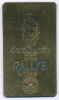 1968. "Magyar Autóklub JÓZSEF ATTILA RALLYE" fém lemezplakett (70x40mm) T:XF