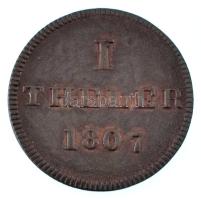 Német Államok / Frankfurt 1807. 1T Cu "Judenpfennig" kereskedői zseton T:XF, patina
Germa...
