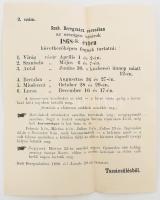 1868 Beregszász városban vásár tartásáról szóló hirdetmény 17x21 cm