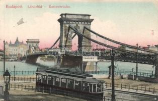 Budapest Lánchíd villamossal és hajóállomással (small tear)
