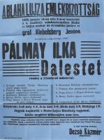 1928 Nagykőrös színházi plakát Blaha Lujza emlékbizottság rendezésében Pálmay Ilka dalest. 37x60 cm