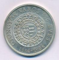 Bognár György (1944-) 1984. "MÉE Gyöngyös / 650 éves Gyöngyös - Róbert Károly" jelzett Ag emlékérem (30,76g/0.640/42,5mm) T:AU Adamo GS3