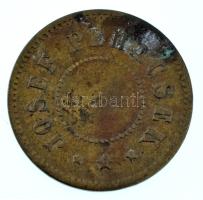 Budapest / Kőbánya ~1900. "Josef Pehacsek" egyoldalas bronz bárca (22mm) T:VF-F, patina