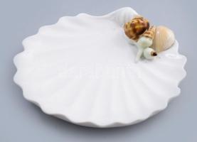 Kagyló díszes kínáló, jelzés nélkül, 19x19 cm