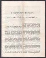 1867 Kecskemét város emlékirata a Tiszát a Dunával összecsatolandó pest-csongrádi hajózási csatorna ügyében 10 p + térkép + Emlékirata Szeged szabad királyi városnak a pest-szegedi hajózható csatorna ügyében 5 p.