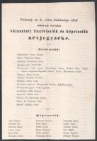 1867 Pozsony szabad királyi város közönsége által 1867-ik évben választott tisztviselők és képviselők névjegyzéke. 4p.