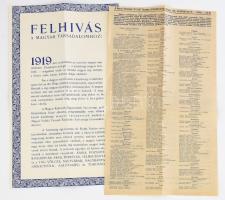 cca 1930 Nemzet vértanúinak névsora nyomtatvány + Sziklay Ferenc: Kassa c. könyvének felhívása