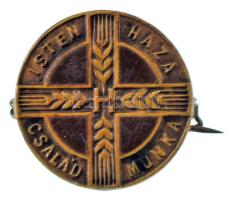 ~1930. "Isten Haza Család Munka - H" bronz Hangya-szövetkezeti jelvény (18,5mm) T:AU