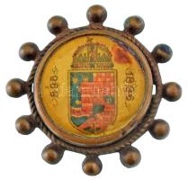 1896. "896-1896" címeres milleniumi bronz kitűző (29mm) T:XF tű nélkül