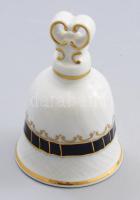 Hollóházi porcelán csengő, jelzett, m: 10,5 cm