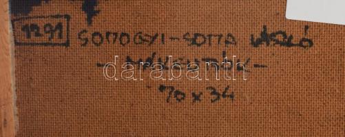 Somogyi-Soma László (1927-2004): Mákgubók. Olaj, farost, jelzett. Hátoldalán autográf felirattal Fak...