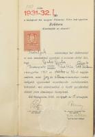 1931-1935 Pázmány Péter tud.-egyetem jogi kari leckekönyv