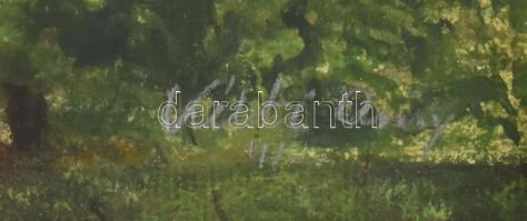 Kúti (?) jelzéssel: Városrészlet. Akvarell, papír. Fakeretben, 30×40 cm