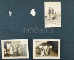 1928-1930 Nyaraláson, kirándulásokon készült felvételek, 35 db fotó, albumlapokra ragasztva, felirat...