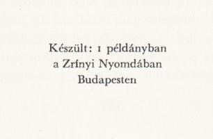 Battonyától - A Bem rakpartig. [Puja Frigyes külügyminiszter pályaképe] Budapest, 1981. (Zrínyi Nyomda). 66 + [2] p. Egyetlen kiadás. Kolofon: "Készült 1 példányban a Zrínyi Nyomdában Budapesten." Felvételekkel illusztrált pályakép és méltatás Puja Frigyes (1921-2008) betűszedőről, járási MDP-titkárról, külügyminisztériumi osztályvezetőről, stockholmi, oslói, koppenhágai, bécsi nagykövetről és külügyminiszerről (a pártranglétrán gyorsan emelkedő Puja Frigyes 1973-1983 között töltötte be a külügyminiszeri pozíciót), a politikus hatvanadik születésnapja alkalmából. A méltató bevezetőn kívül részletek az író történeti és külügyi szakírói munkásságából, felvételek a politikus különféle találkozóiról. Aranyozott, vaknyomásos kiadói nyl-kötésben, átlátszó kiadói védőfóliában. Rendkívül ritka.