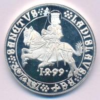 Csóka Zsuzsa (1962-) 1992. "MÉE - Szent László / Jubileumi tagsági érem" jelzett Ag emlékérem, hátoldalon gravírozott "Sáska János" névvel (31,50g/0.925/42,5mm) T:AU (PP)