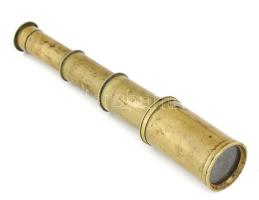 Hajós egyszemes távcső, réz, jelzés nélkül, h: 17 cm