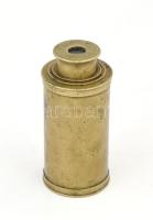 Hajós egyszemes távcső, réz, jelzés nélkül, h: 17 cm