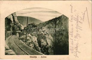 1923 Oravica-Anina, Oravita-Anina; vasúti hegyipálya, hajtány. Káden József kiadása / mountain railway line, handcar (EK)