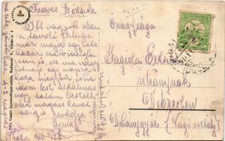 1916 Királyháza, Korolevo, Královo nad Tisou; Fő utca, vár, üzlet. Vasúti levelezőlapárusítás 9354. ...