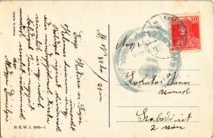 1918 Boldog karácsonyi ünnepeket! B.K.W.I. 3095-1. / New Year greeting art postcard with angels and ...