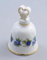 Hollóházi szedermintás csengő, jelzett, m: 10,5 cm