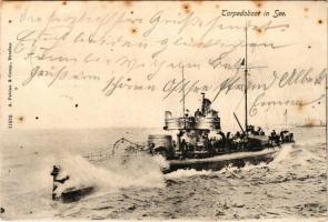 1905 Torpedoboot in See / German Imperial Navy (Kaiserliche Marine) torpedo boat. A. Fabian &amp; Comp. (Breslau) (fl)